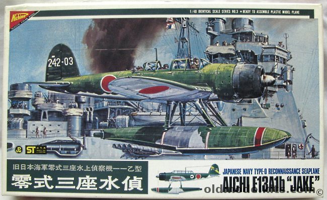 Nichimo 1/48 Aichi E13A1b 'Jake' Japanese Navy Type-0 Reconnaissance Floatplane - Motorized, S4803 plastic model kit